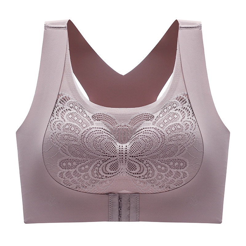 thumbnail image 1 of Sujetador Inalámbrico De Encaje Sin Costuras Ropa Interior Femenina Mariposa Talla Grande Corrección Push up Dos En Uno, 1 of 5