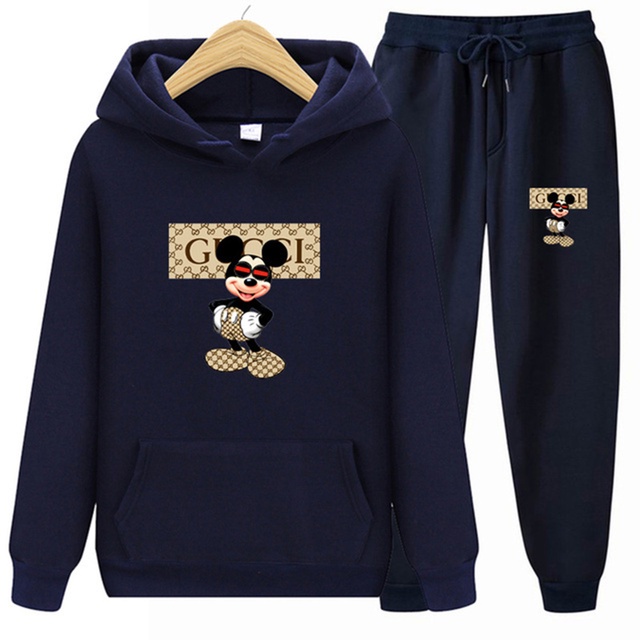 Venta Caliente Disney Mickey Mouse Harajuku Otono Invierno Amantes Ropa Deportiva Conjunto Sudadera unisex casual Moda Callejera Jersey Pantalones