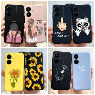 Funda con dibujos animados para Vivo Y22 Y22s, carcasa suave de TPU de 6,55  pulgadas, V2206, V2207