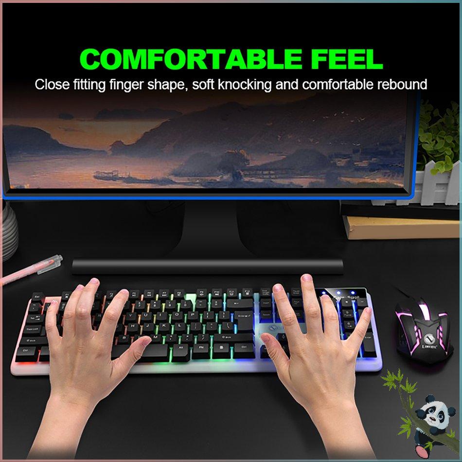 Keyboard Mouse Kit GTX350 USB Gaming Rainbow Colorful LED Illuminated
