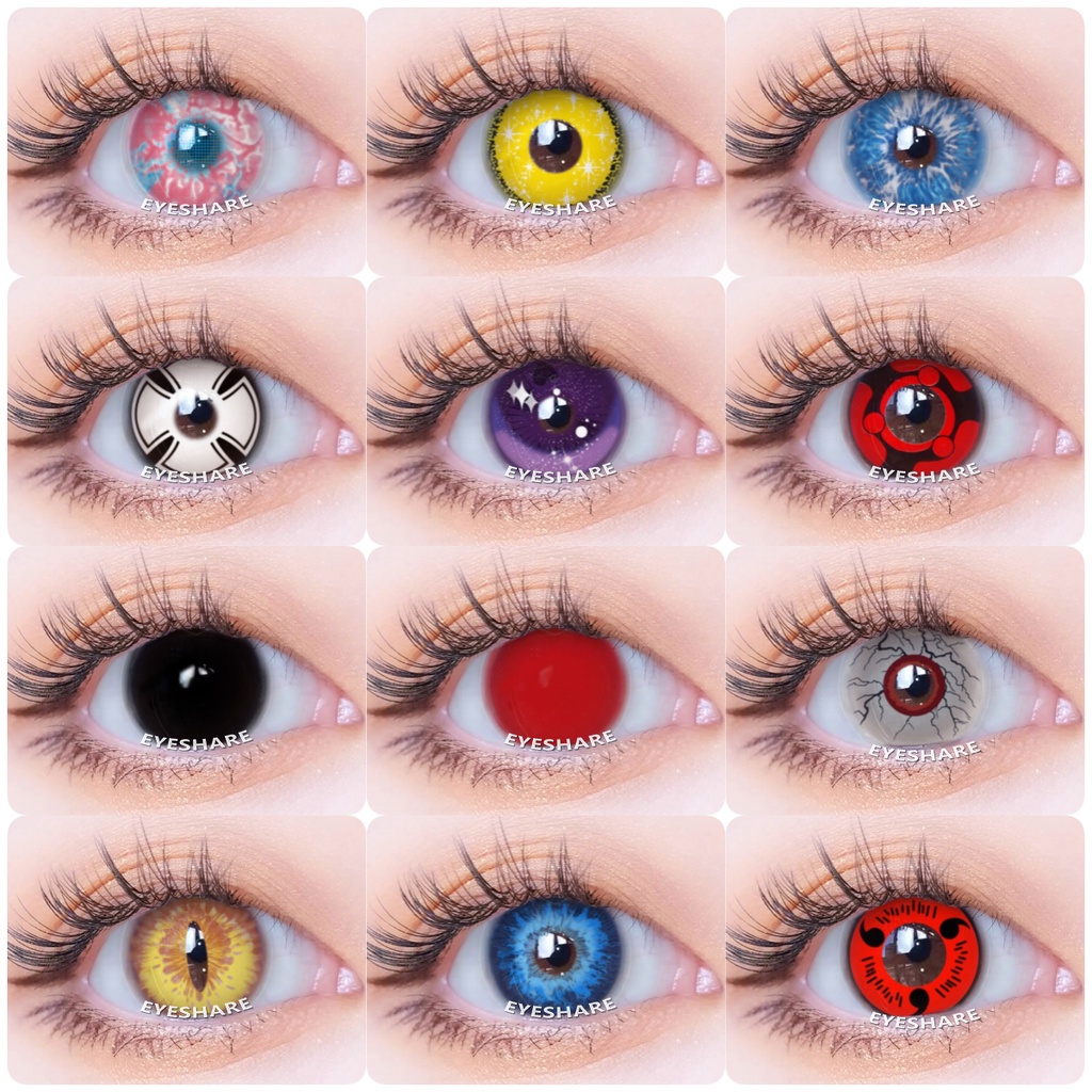 2 Pzs Lentes De Contacto De Color Cosplay Para Fiestas Yealy Ues Halloween Ojos Amarillo