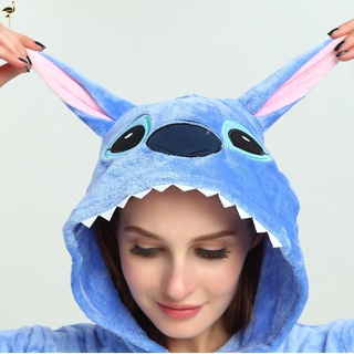 Kigurumi Stitch Adultos Animal Onesies Invierno Mujeres Pijama Mono