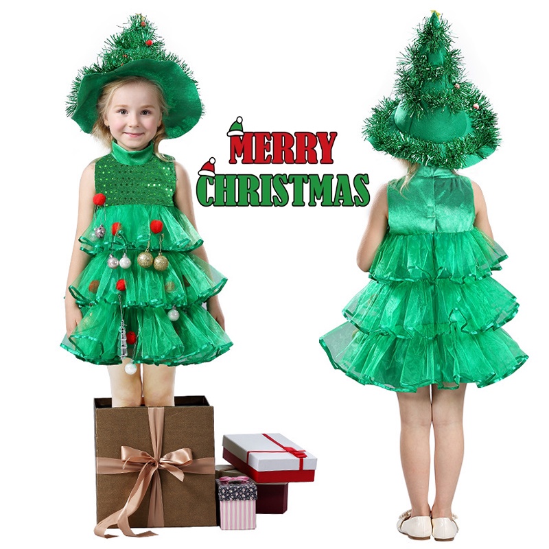 Traje de arbol best sale de navidad para niños