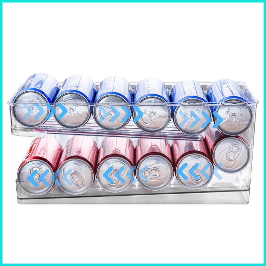 Transparent Soda Can Organizer Stackable Can Holder Dispenser Stackable