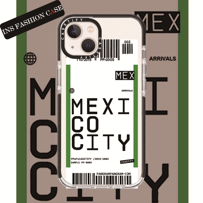 CASETiFY X México Black Edge Color Transparente iPhone Funda Para 14 13 12 11 Pro MAX IX XS XR 6