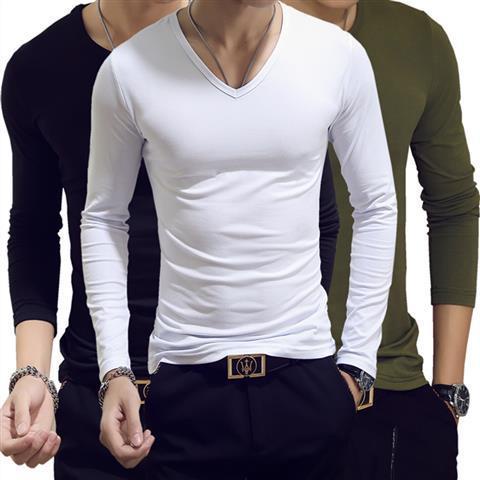 Playeras manga larga cheap cuello v para hombre