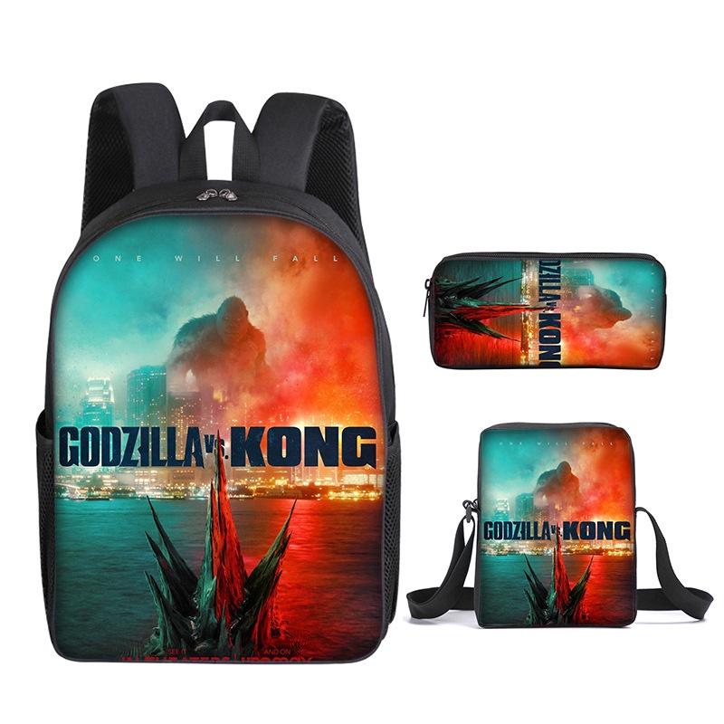 25colors Godzilla vs King Kong Mochila De Impresion De Anime Ninos Ninas Bolsa De Hombro Estuche De Lapices Casual Estilo Callejero Fresco Shopee Mexico