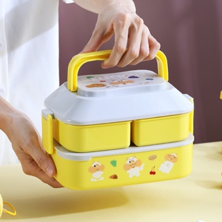 Caja De Almuerzo Portátil Kawaii Para Niñas , Escuela , Niños , Picnic De  Plástico , Comida Para Microondas Alimentos Con Compartimentos ,  Contenedores De Almacenamiento