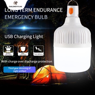 Bombilla LED de noche recargable impermeable de 30 W, 5500 lm, luces de  emergencia regulables, luz colgante para barbacoa al aire libre, luces