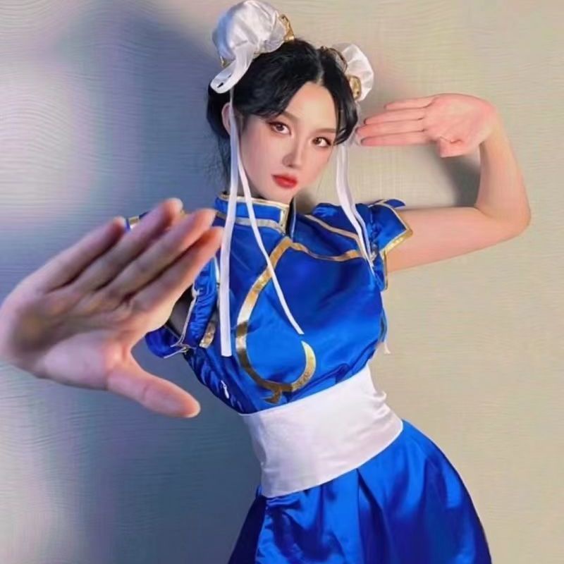 Anime Street Fighter Cosplay Chun-Li Cheongsam Dress Sets Adulto ...
