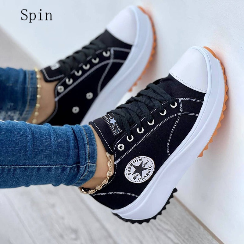 Zapatillas Negras Mujer Suela Negra Zapatos Deportivos Ligeros de Temporada  con Nuevo patrón a la Moda, Zapatos cómodos con Cordones Antideslizantes de  Fondo Mujer Ofertas Zapatillas (Blue, 40) : : Moda