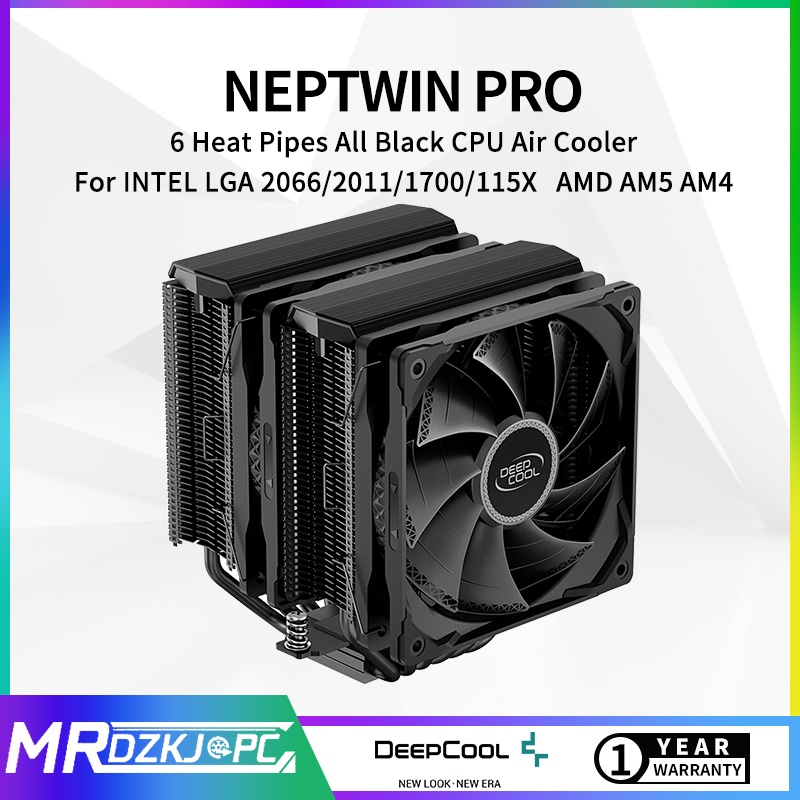 Deepcool NEPTWIN PRO All Black CPU Enfriador De Aire 6 Tubos De Calor ...