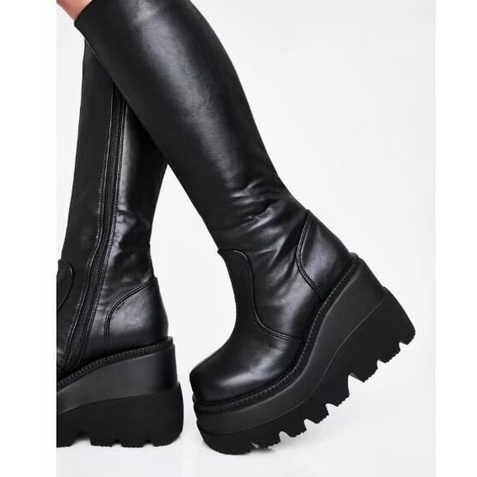 Botas De Plataforma Alta Con Cremallera Tac n Alto Para Mujeres Cu as Zapatos De Mujer Casual Tacones Talla Grande 35 43