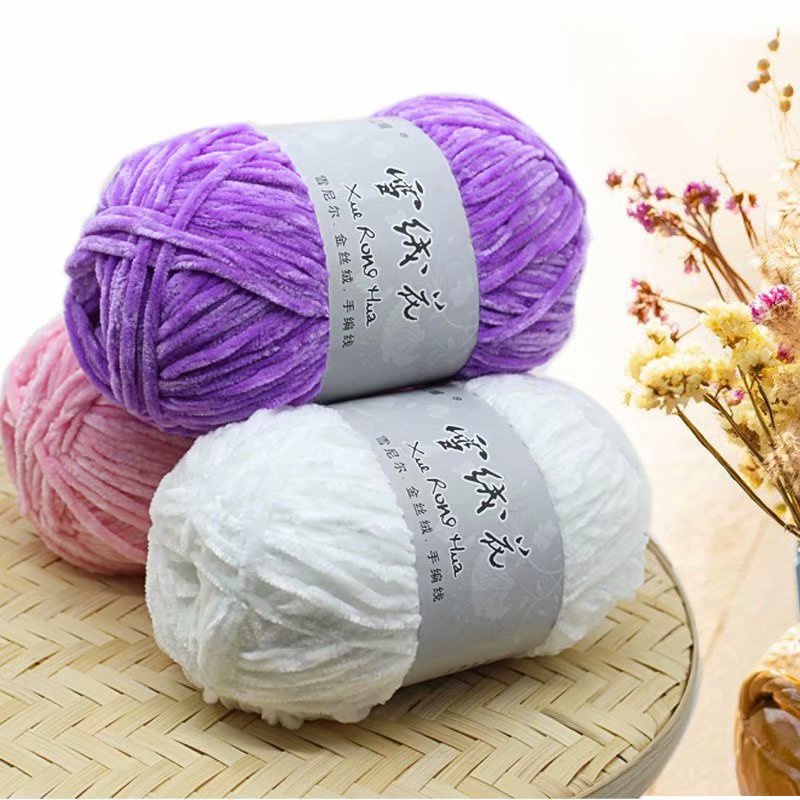 100g/1PC Chenille Terciopelo Hilo De Tejer Lana Gruesa Caliente