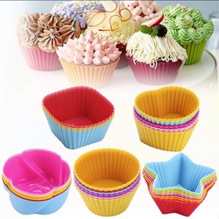 6pcs/Set moldes de silicona moule silicone Cake Mold Round Shaped Muffin  Cupcake Baking Molds moldes