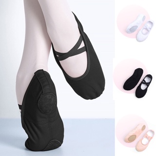 Zapatillas de ballet para mujer, zapatos de baile de lona, zapatos de jazz,  para niñas, niños, zapatillas de baile negras, suela dividida, zapatos de