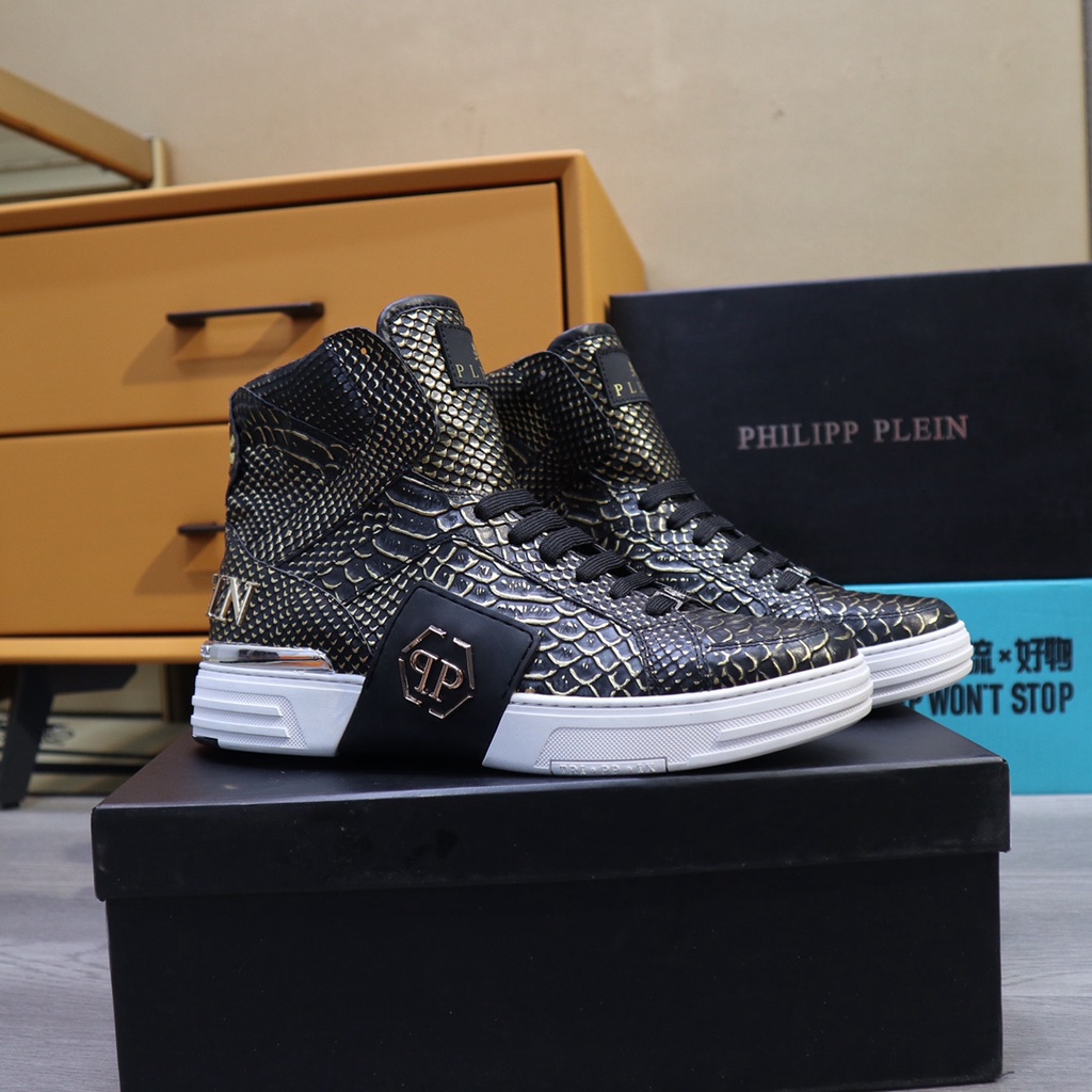 PHILIPP PLEIN Nuevo Estilo Hombre Moda High Top Zapatillas Deportivas De Tenis