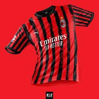 Camiseta Futbol AC Milan Edición Especial Roja Negra Versión Jugador  2022-2023