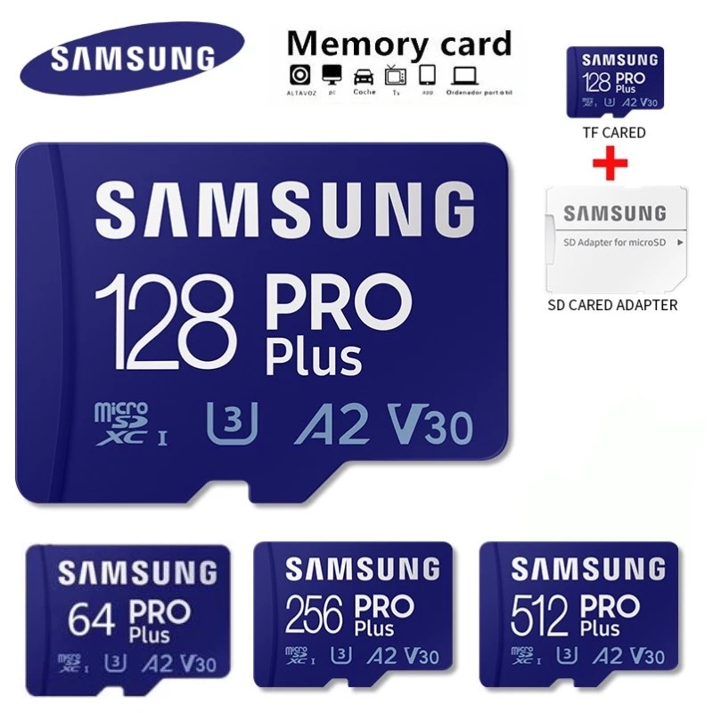 Samsung Tarjeta micro SD 1tb Clase 10 De Memoria EVO Plus microSD 32GB 64GB 256GB 512GB TF Para Telefono Celular Ordenador universal Shopee Mexico