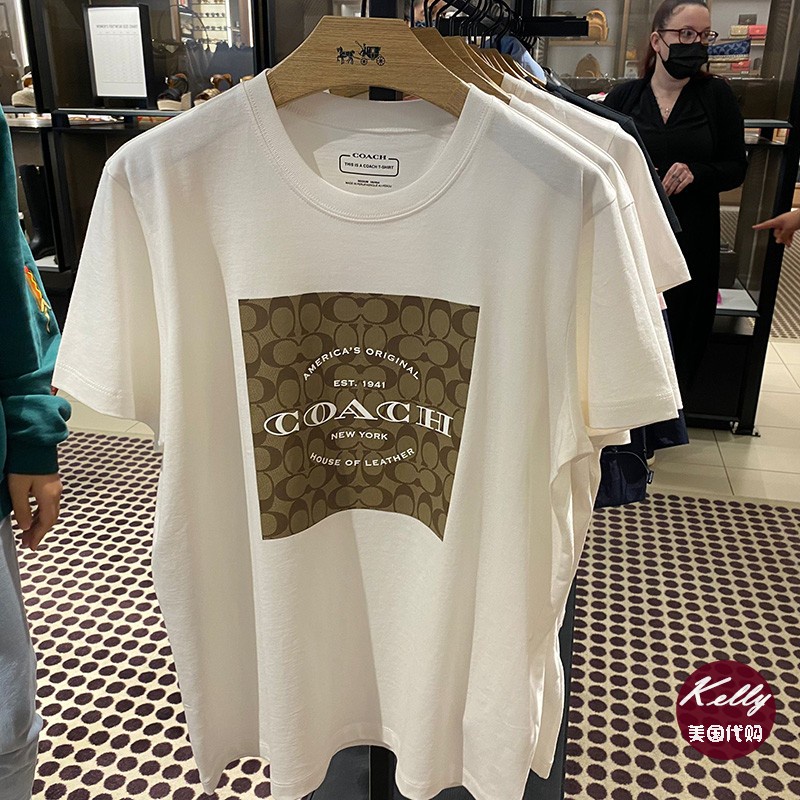 Camiseta Coach Nueva De Manga Corta Para Hombre Y Mujer Cuello Redondo