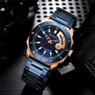 Reloj de pulsera para hombre, impermeable, cronógrafo militar, acero  inoxidable, reloj deportivo para hombre, 8363, Azul plateado, Cronógrafo