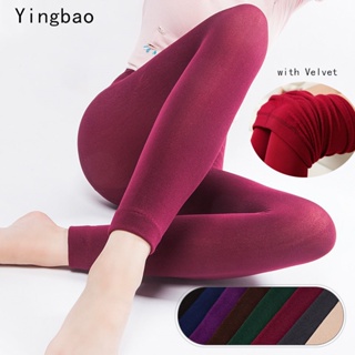 Mallas de algodón para mujer, leggings elásticos de terciopelo cálido