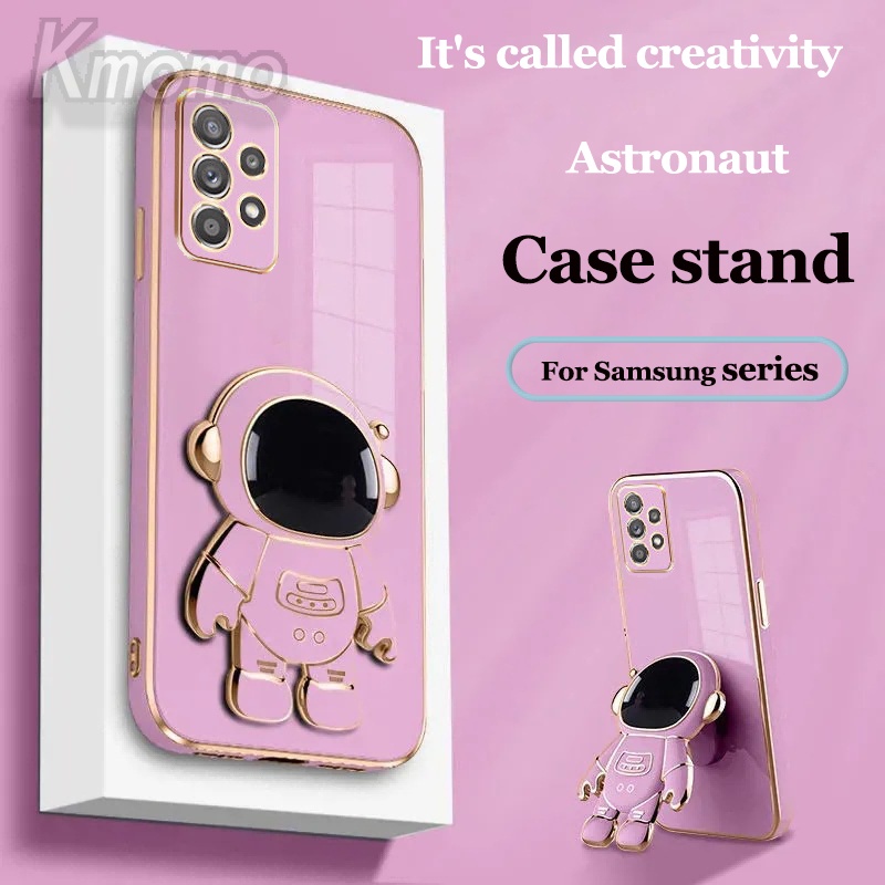 Funda Para Samsung A53 5g Carcasa Color Rosa Celular Soporte De Astronauta