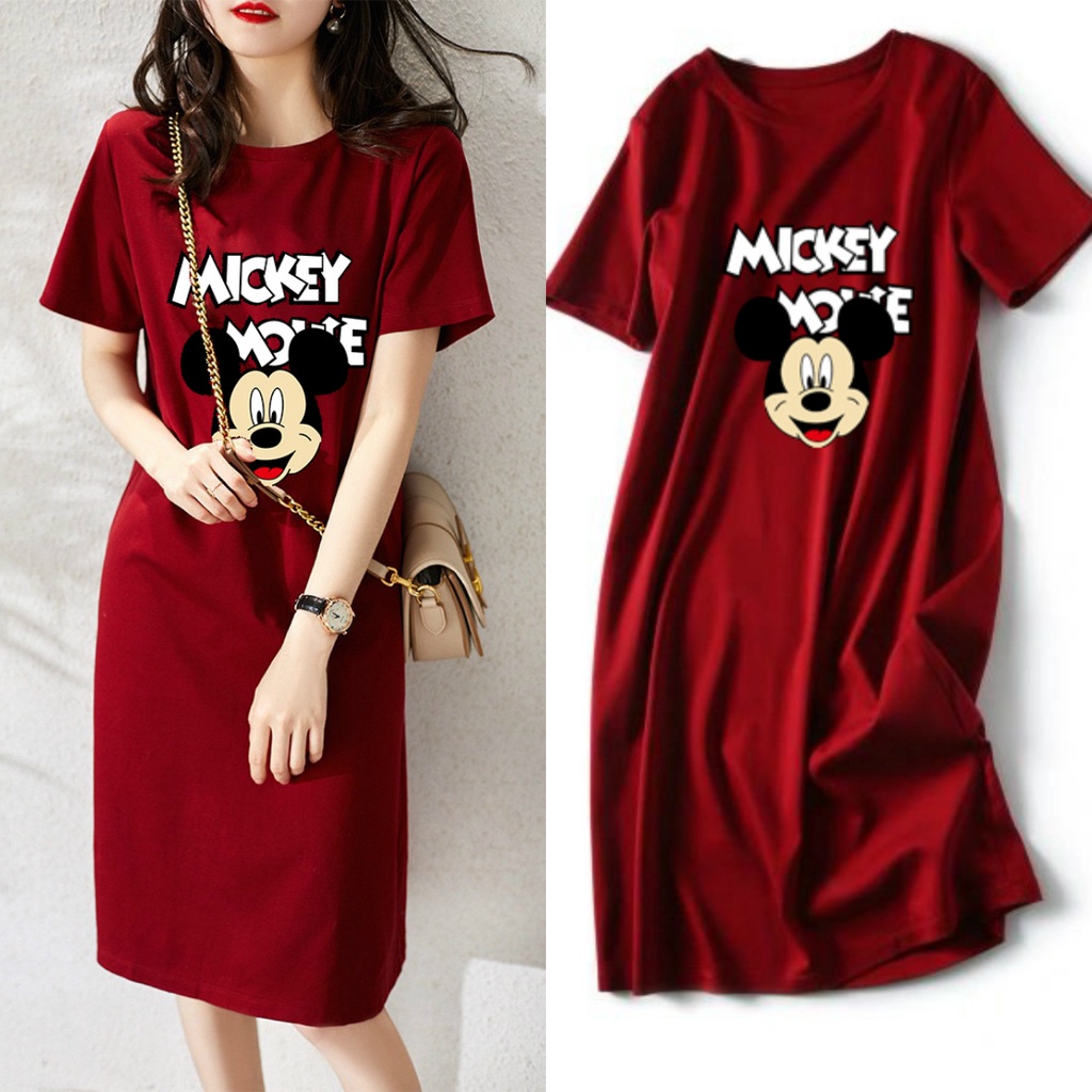 Vestido camiseta fashion mickey