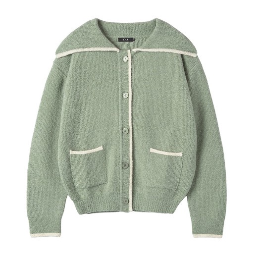 OSTKAKA Chamarra De Punto Sailor Merino WOOL cardigan Avena Azul Marino Camel Beige Verde Pistacho