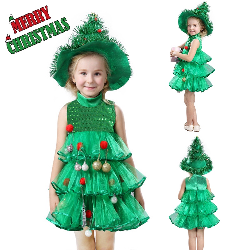 Vestido de pino navideño best sale para niña