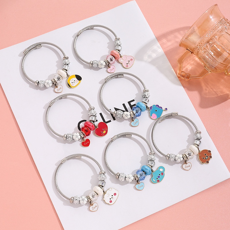 BTS BT21 Dibujos Animados Lindo Pandora Delicado Brazalete Pulsera