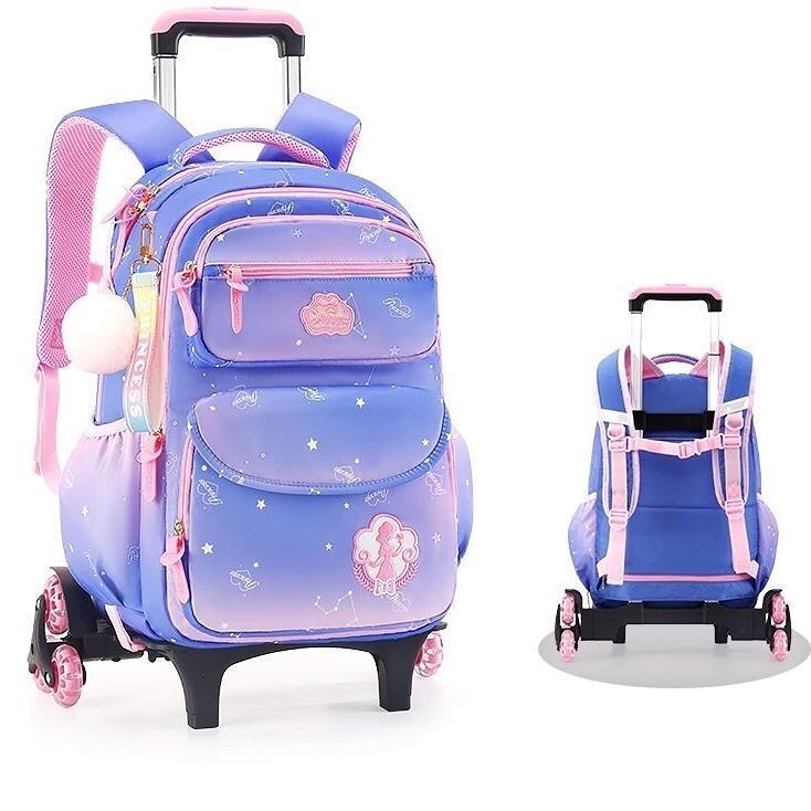  Carrito de mochila - Carro con ruedas de aleación de aluminio  de mano no plegable para bolsas escolares/equipaje/mochila, ruedas : Ropa,  Zapatos y Joyería