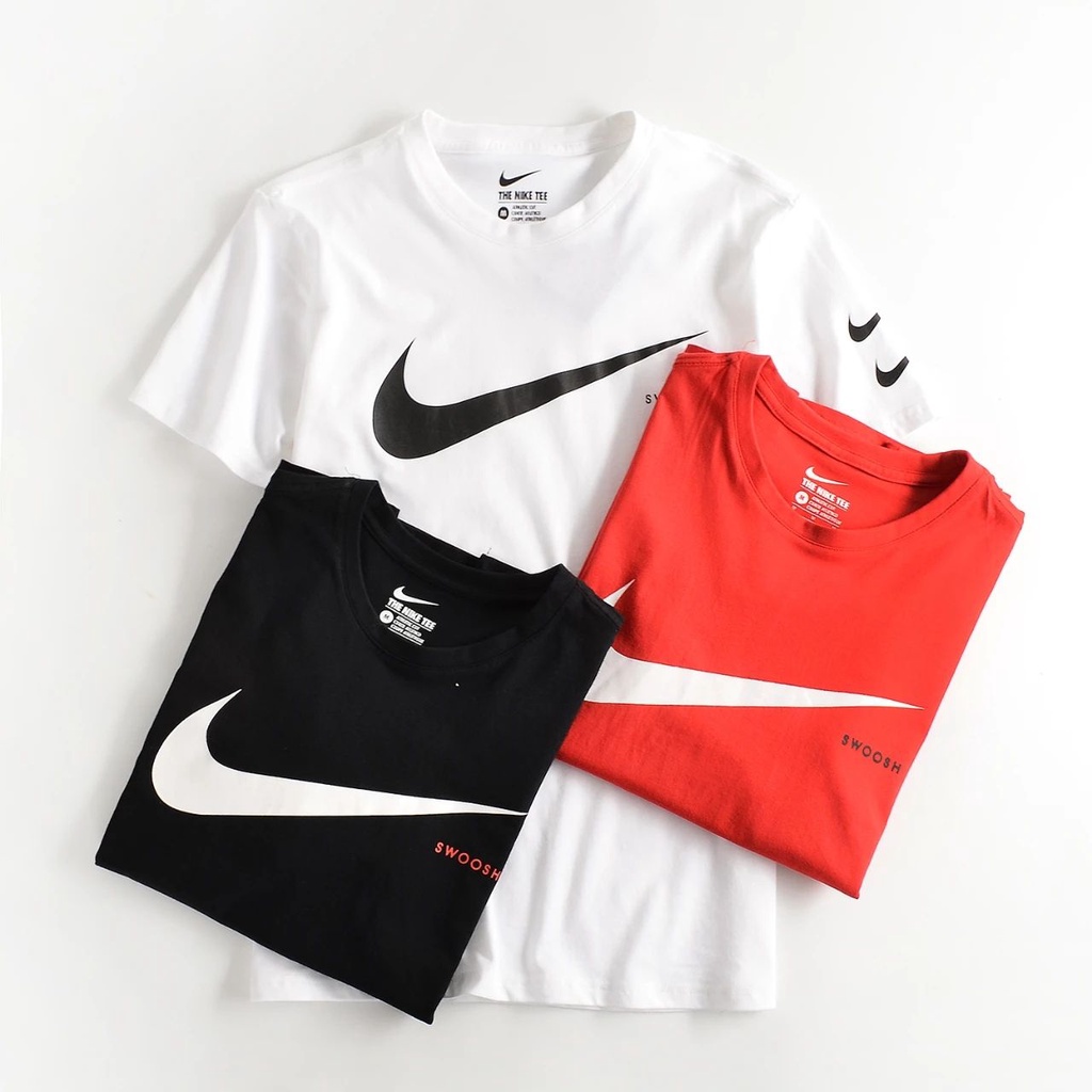 Camiseta De Algodon Puro Estampado De Gancho Grande Nike Unisex ins Doble Deportivo Casual Pareja Narrativa Suelta