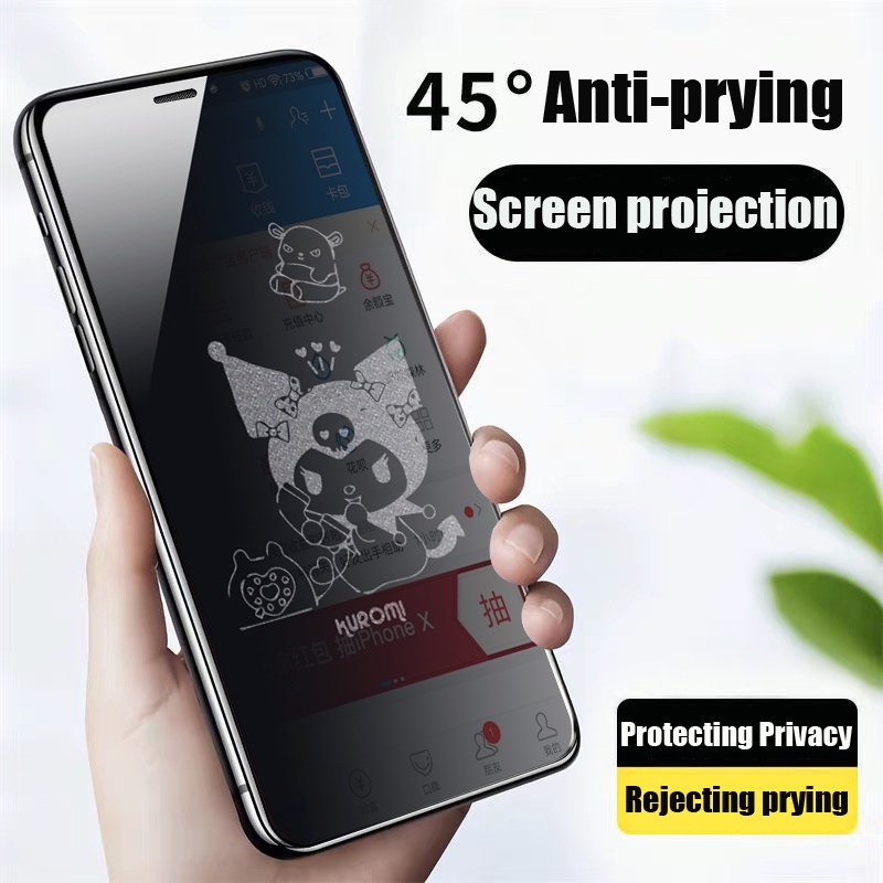 Protector de pantalla antiespía de cobertura completa, película de vidrio  de privacidad para iPhone 14, 13