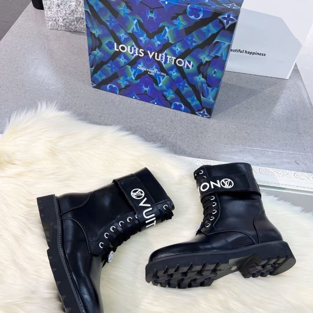 2022 Nuevo Estilo LV-LOUIS VUITTON FENDI Carta Zapatos De Mujer Botas De  Suela Gruesa Tobillo