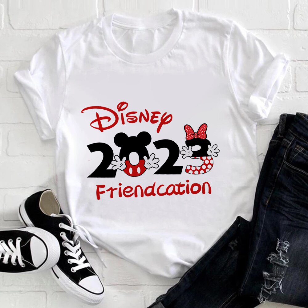 Moda Casual Disney 2023 Viaje Familiar Mickey Camisetas Mujeres