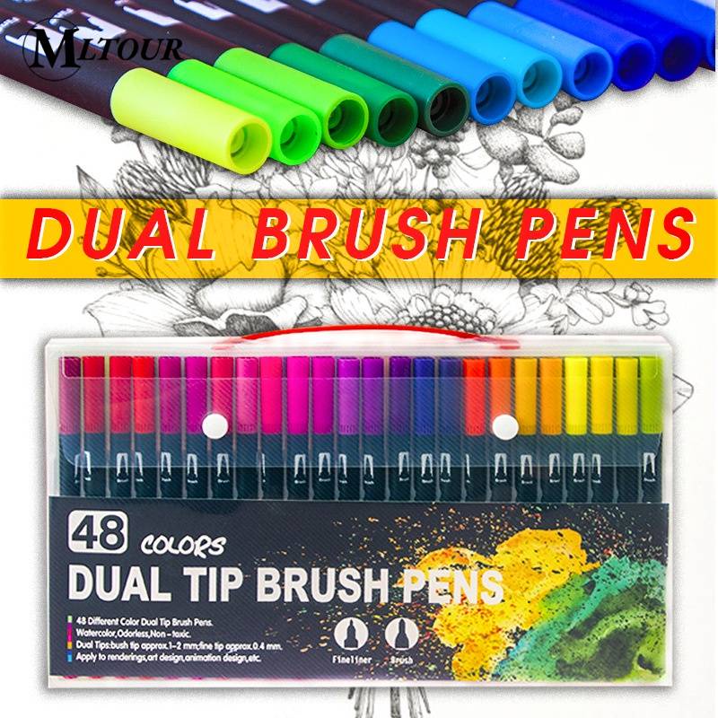 Plumones Punta Pincel Fineliner 0.4mm Marker Iforu 48 Colores