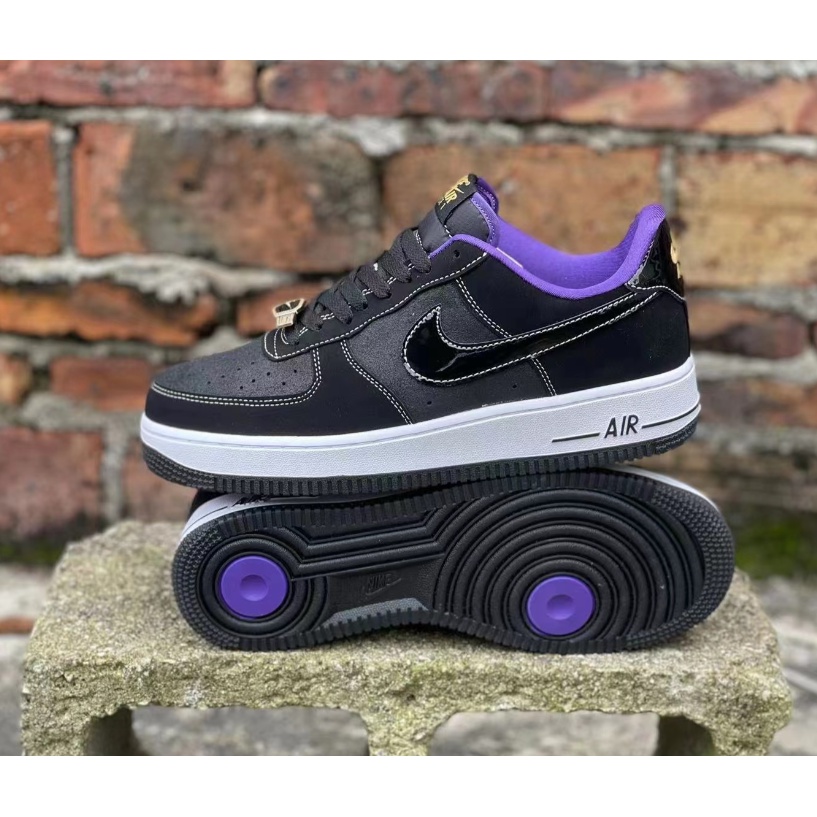 Nike AIR Force 1 No . 1 Hebilla De Oro Morado Negro Shopee M xico