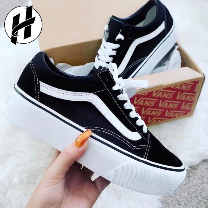 VANS OLD SKOOL Plataforma Suela Gruesa Altura B sica Negro Blanco