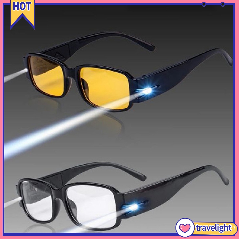 FS] lentes de lectura Unisex con montura para gafas lupa con luz LED