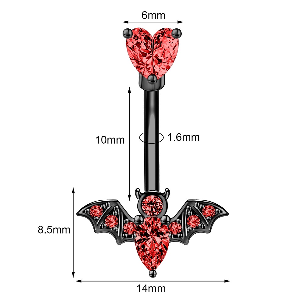 1 Pieza Cruz Punk Araña Ombligo Piercing Mariposa Colgante Anillo