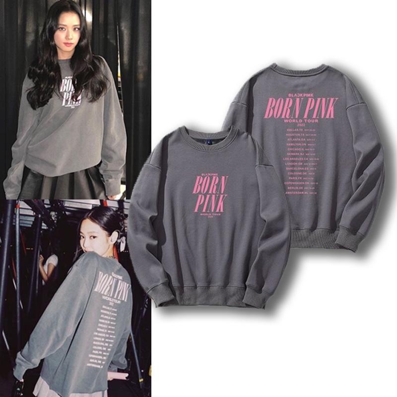 Gira Mundial Kpop BLACKPINK Concierto Nacido Rosa Kim Jisoo LISA Rose Jennie Hombres Mujeres Purpura Sudadera Con Capucha Diseno Ayuda Ropa Misma Unisex Streetwear Chamarra Top Shopee Mexico