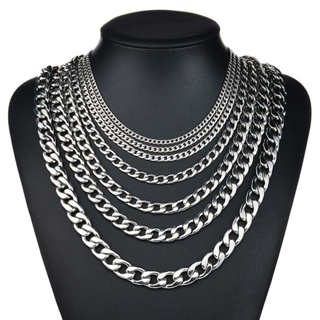 Cadenas Collar de Titanium Acero Inoxidable Para Hombre Cadena de Perla 3  Piezas