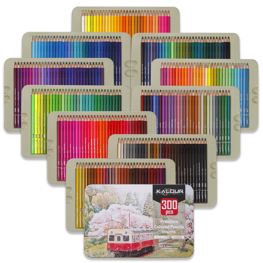  KALOUR Lápices de colores profesionales, juego de 520 colores,  núcleo suave para artistas con colores vibrantes, ideal para dibujar  bocetos, sombreado, lápices de colores para adultos, artistas principiantes  : Arte y