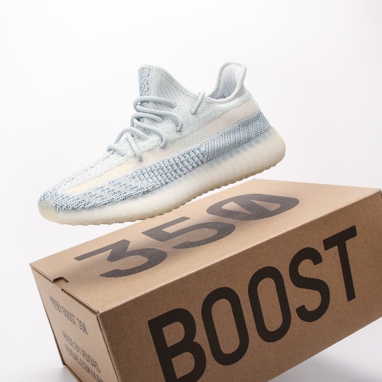 Listo Stock Kanye West AD yeezy 350 V2 3M Luminoso Binlin Hombres boost Zapatillas De Correr fw5317 Azul Claro Shopee Mexico