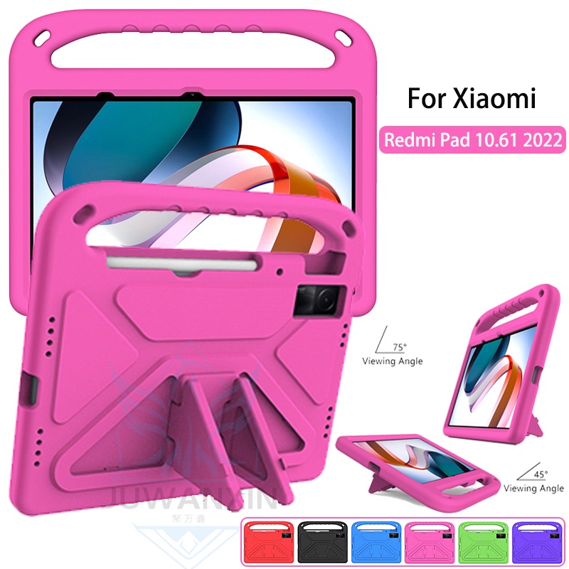 Para Xiaomi Redmi Pad SE Funda para tableta de cuero con relieve de gato  Sakura de dibujos animados (rojo)
