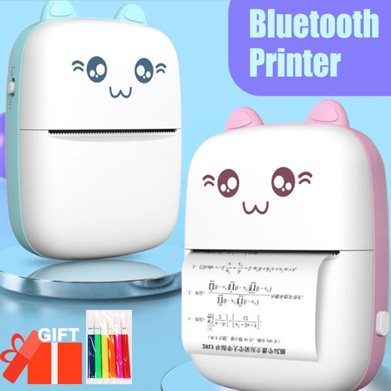 Mini impresora térmica inalámbrica Bluetooth C9 con 5 papeles y 5