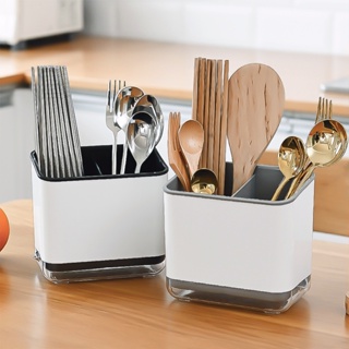  Escurridor de cubiertos de cocina, soporte creativo para  almacenamiento de cubiertos, cuchara y palillos, cesta de cerámica para  utensilios de cocina, soporte para palillos, escurridor de cubiertos y  organizador : Hogar