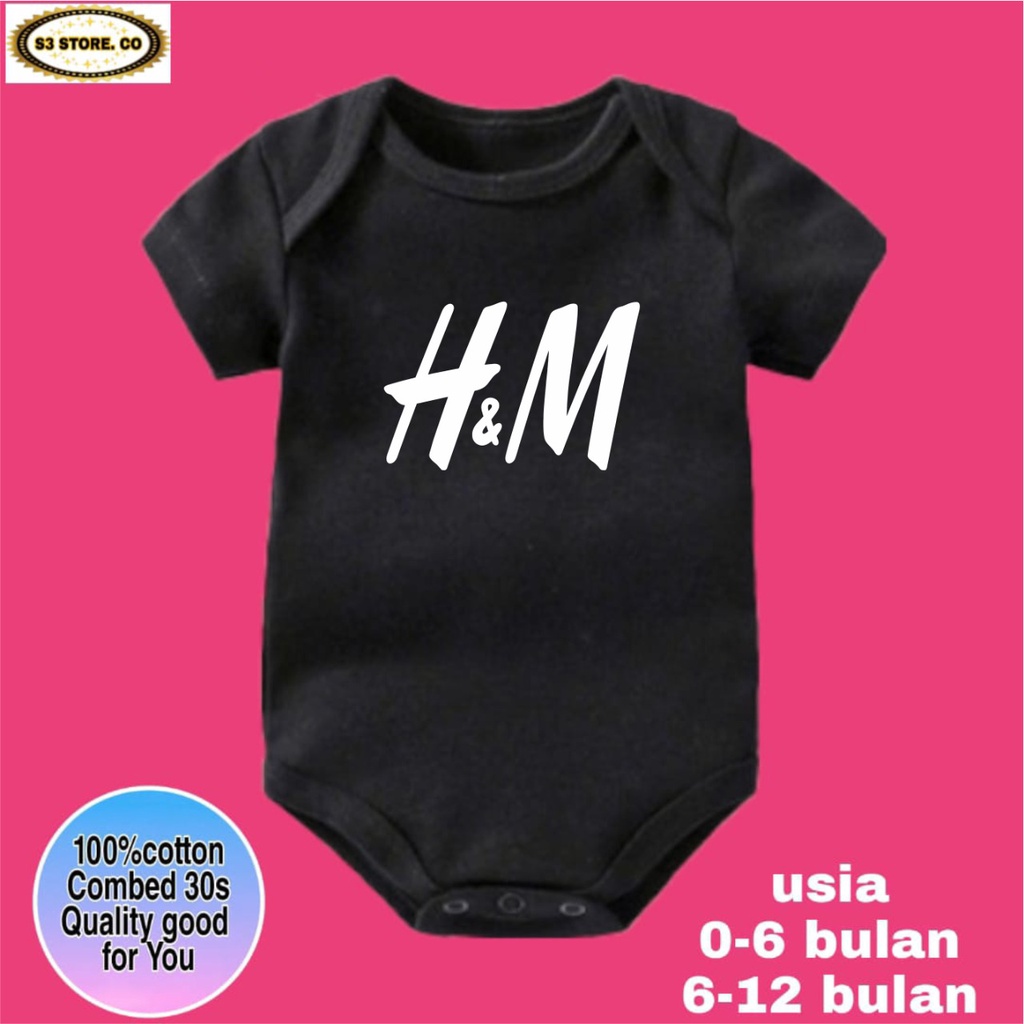 PUTIH HITAM Ropa De Beb jumper Marca H M Body Camiseta Negro