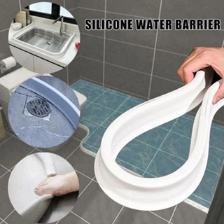 Barrera de agua de silicona para ducha, tira de sellado de separación seca  y húmeda, tapón
